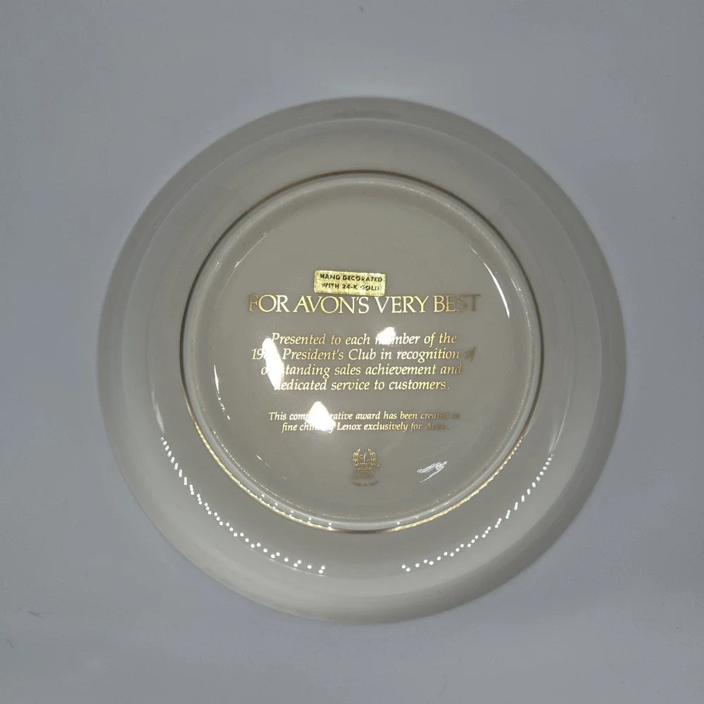 LENOX Avon President's Club 24K GOLD TRIMMED AWARD BOWL 1980 9.25
